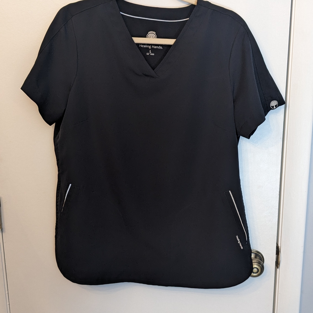 Healing Hands Black Relaxed Fit Short Sleeve Tee